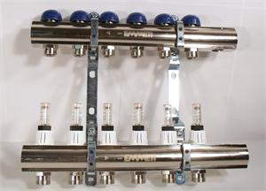 Emmeti 01299264 Pre-Assembled Manifold 1" 24mm x 19mm Top Way 5 Loop + Flow Meter*