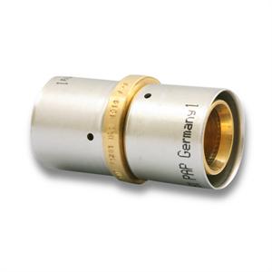 Uponor MLC Press Fitting Brass Coupling, 3/4" MLC Tubing x 3/4" MLC Tubing: D4547575